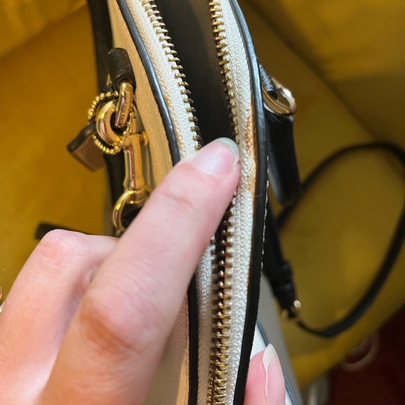 White and Gray Coach Purse - Picture 5 of 7